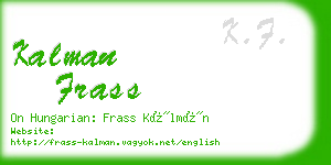 kalman frass business card